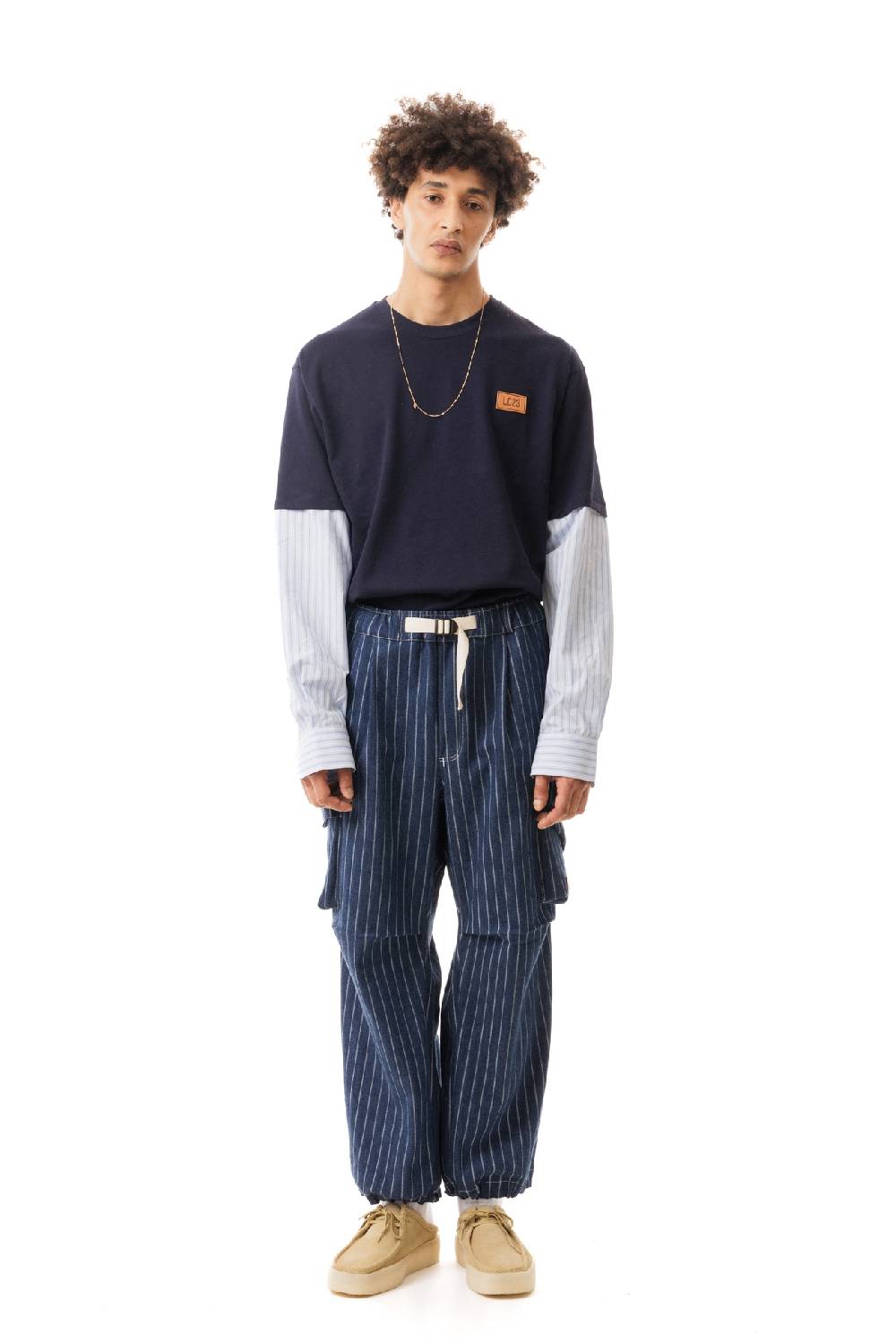 Lc23 Gessato Denim Cargo Pants Shopping Online