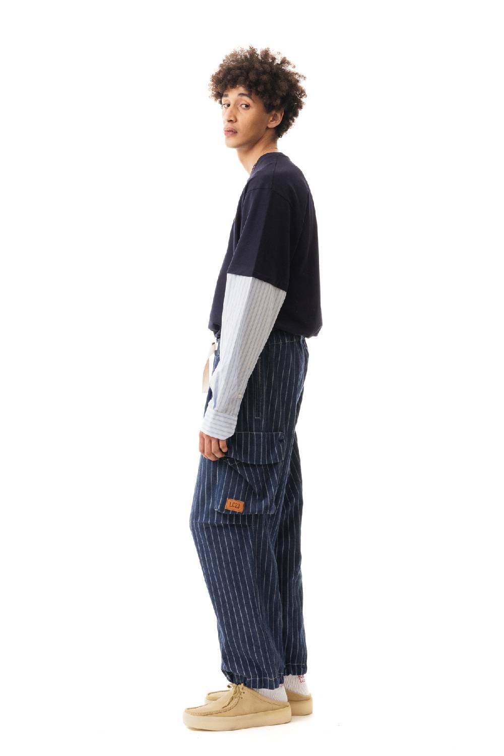 Lc23 Gessato Denim Cargo Pants Shopping Online
