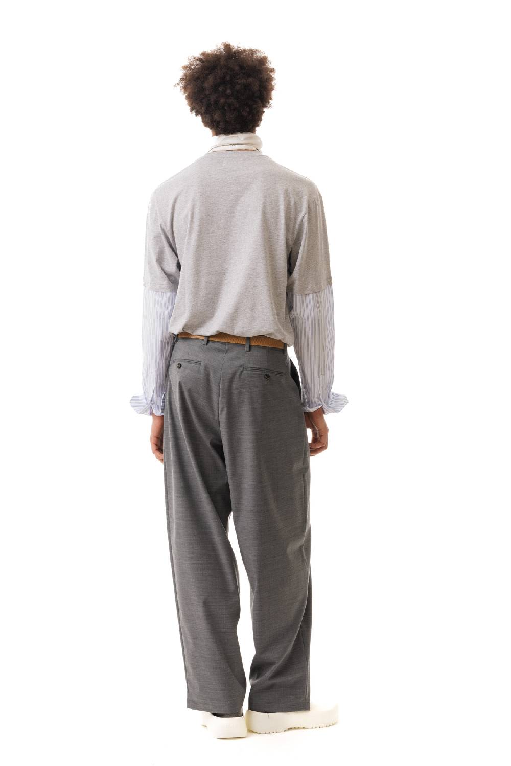 Lc23 Nylon-Wool Trousers Grey Convenienza