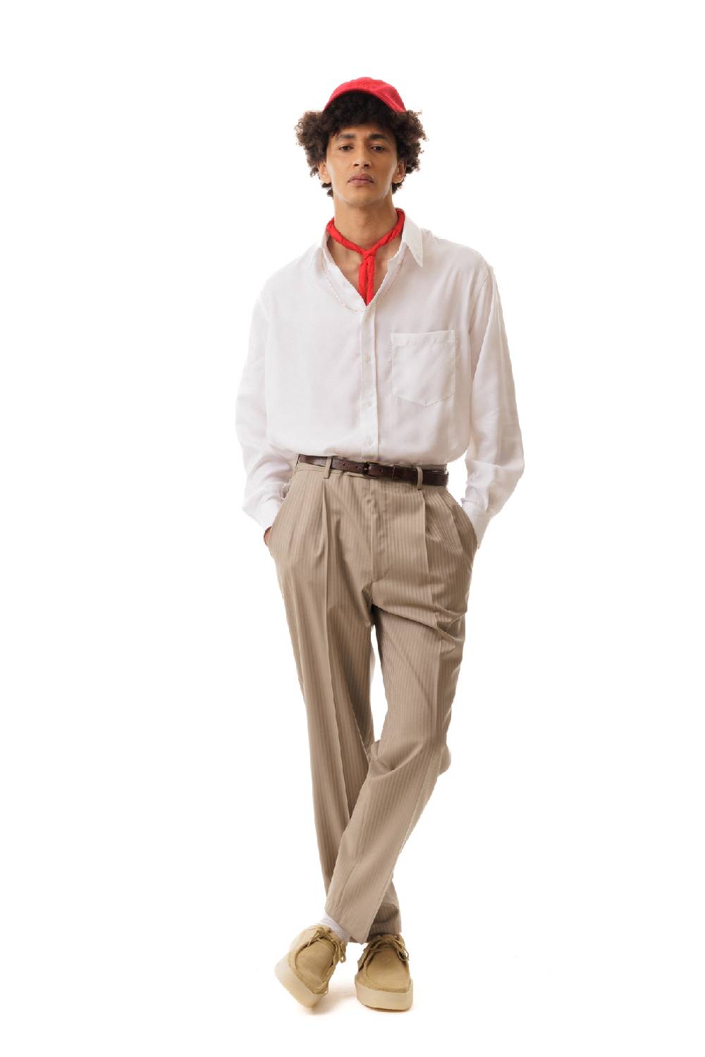 Lc23 Stripes Beige Trousers Presa