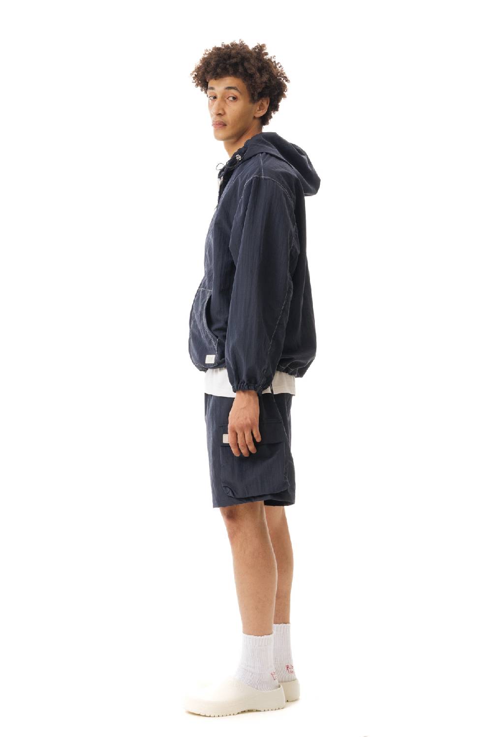 Lc23 Nylon Hooded Jacket Navy Outlet