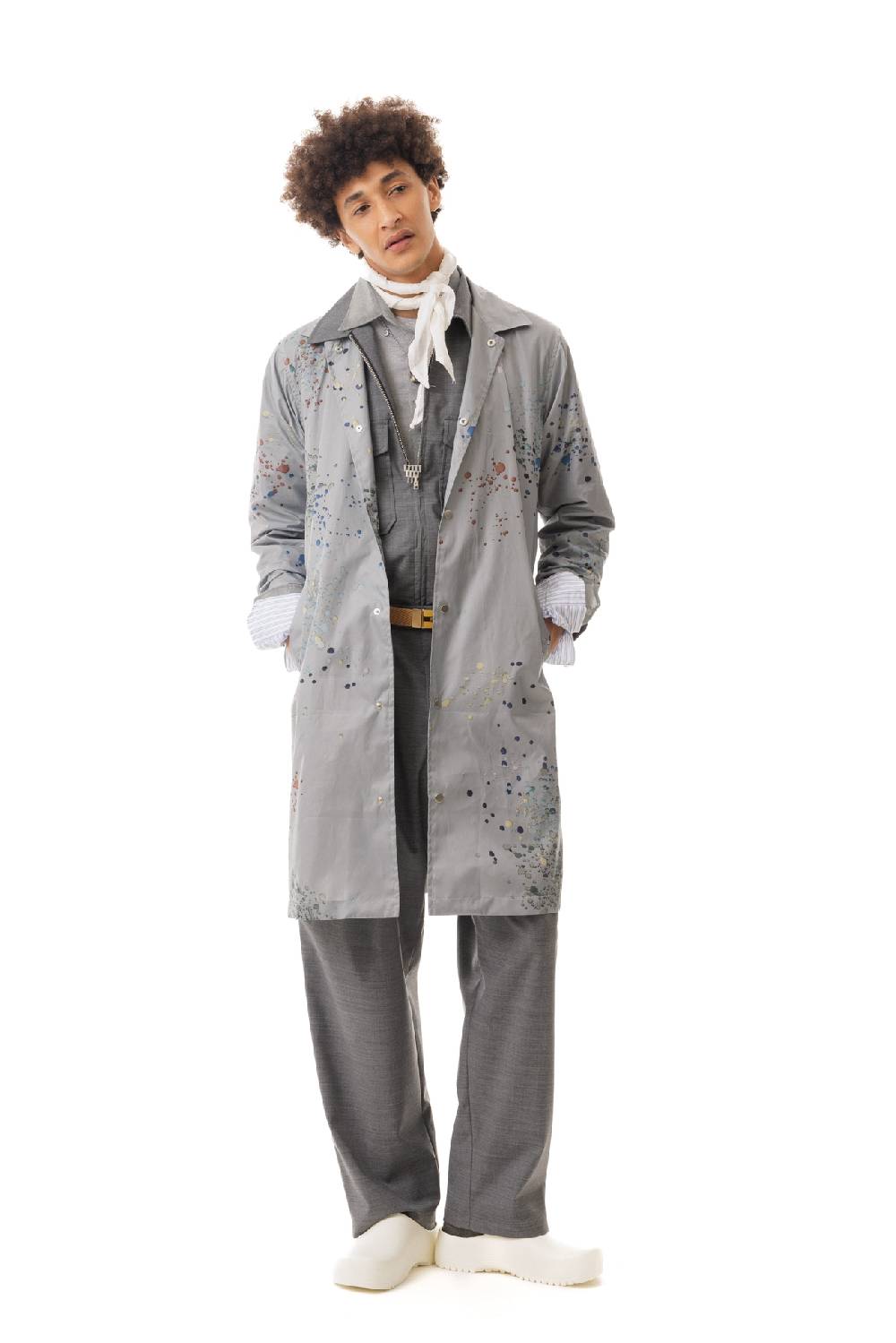 Lc23 Splash Printed Nylon Coat In Vendita
