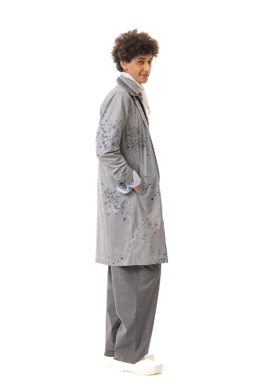 Lc23 Splash Printed Nylon Coat In Vendita