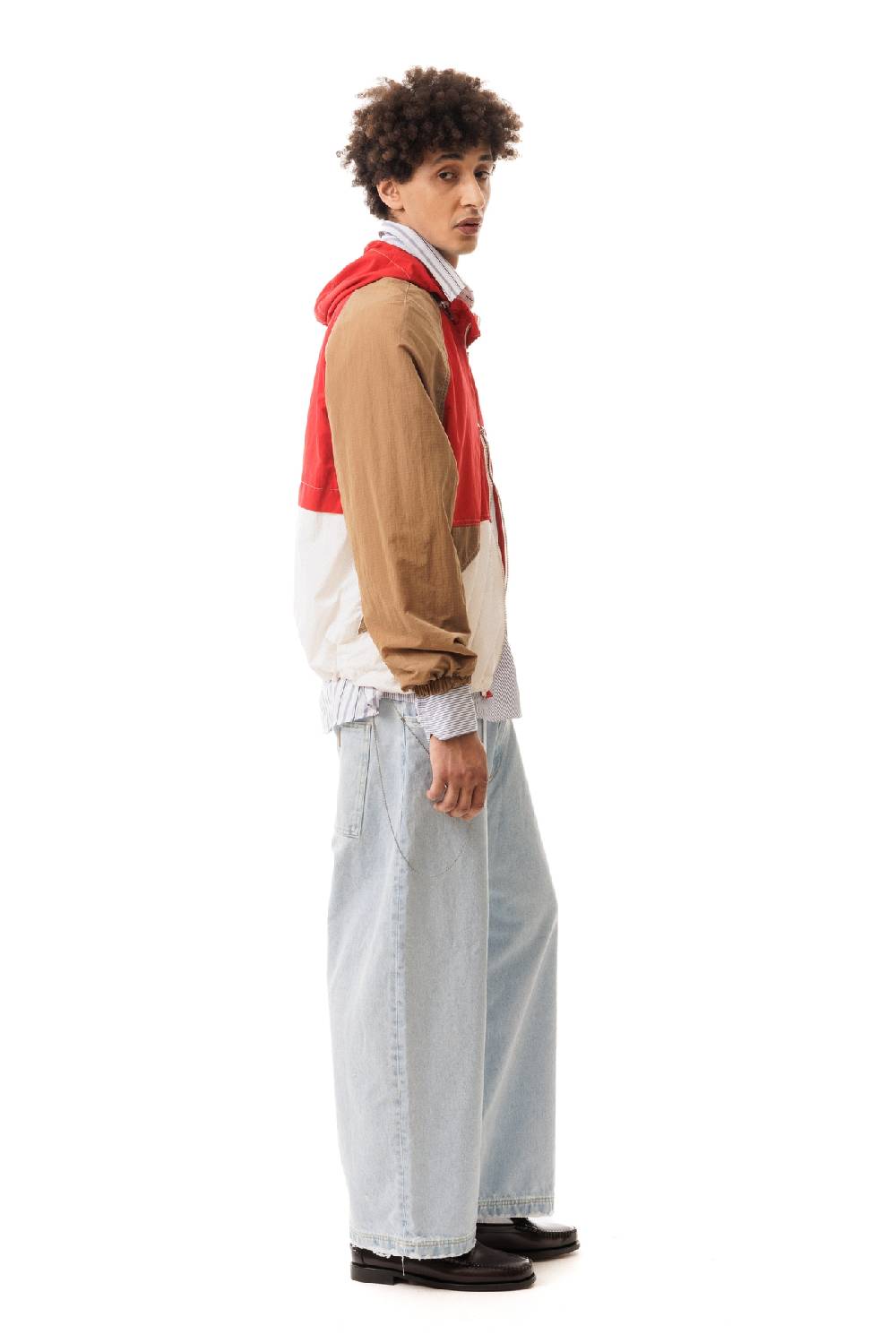 Lc23 Nylon Color-Block Hooded Jacket Red Offerte