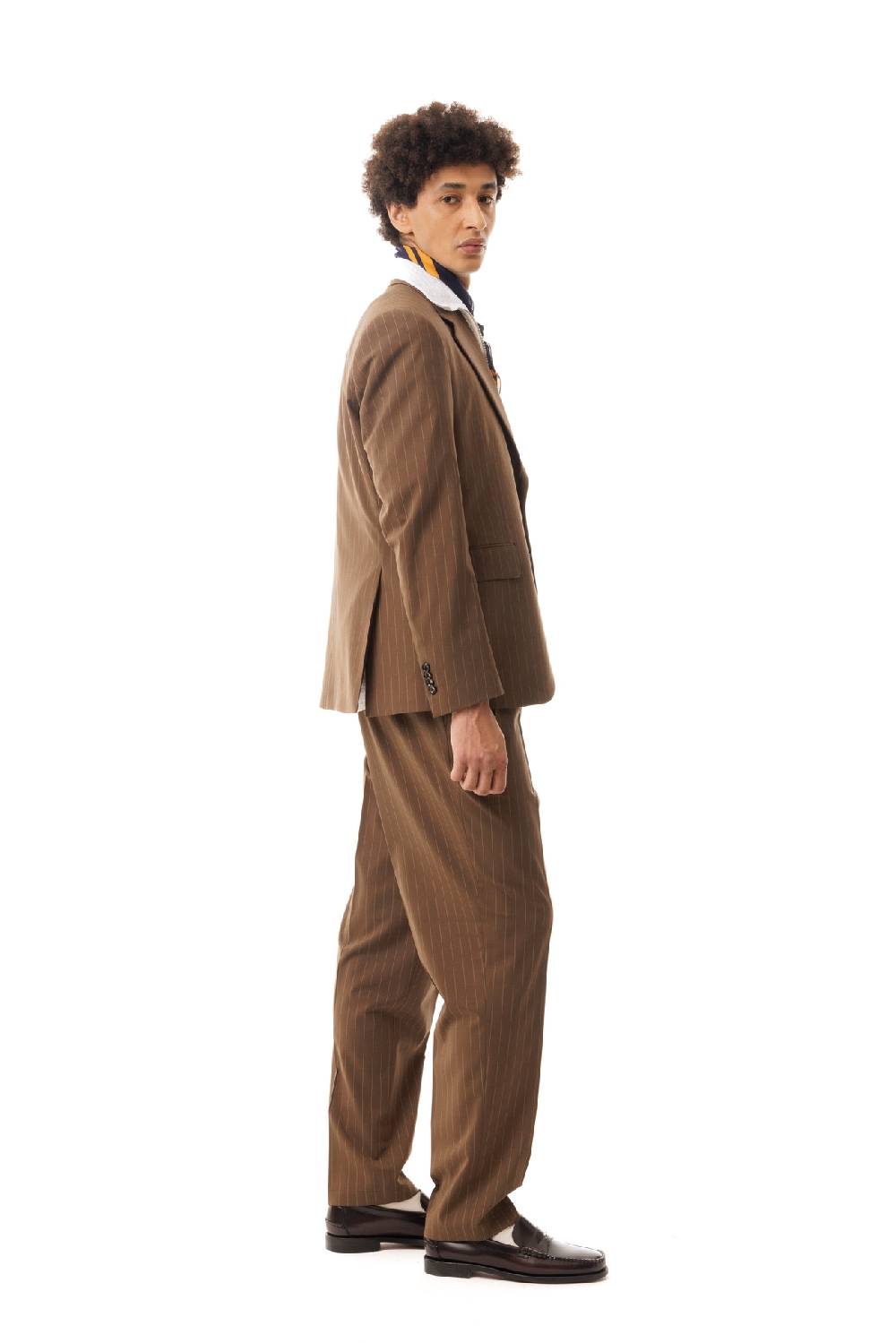 Lc23 Gessato Brown Blazer Vendita Calda
