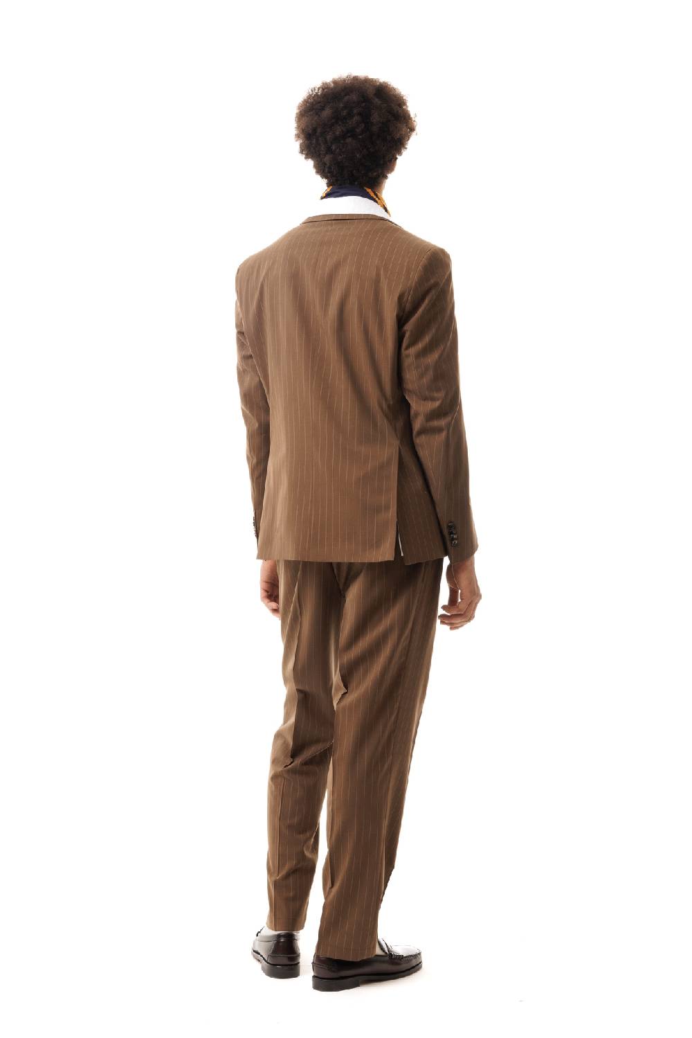 Lc23 Gessato Brown Blazer Vendita Calda