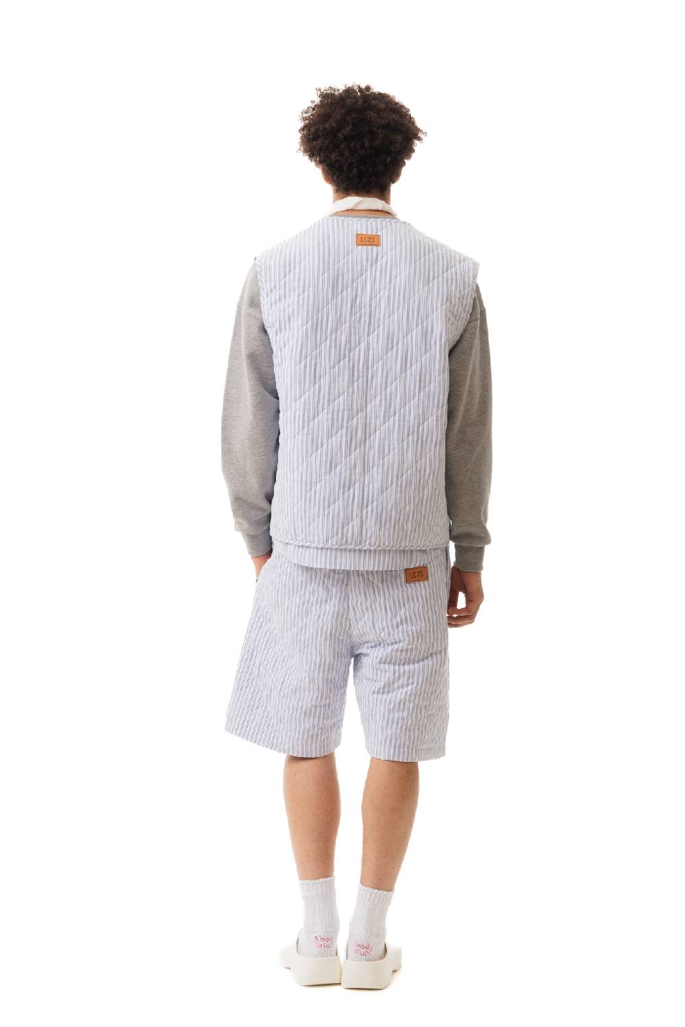 Lc23 Quilted Popeline White-Blue Vest Vendite Flash