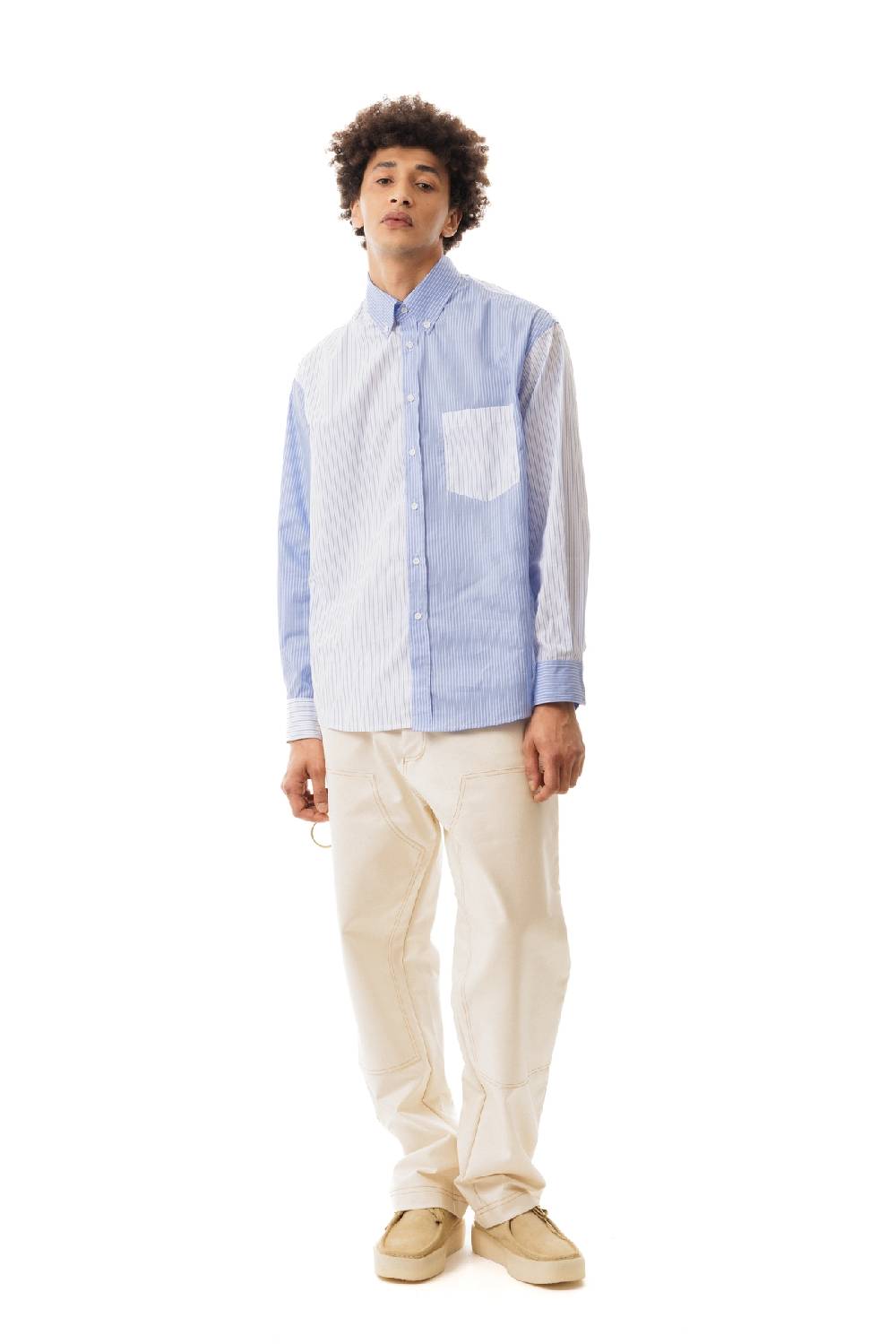 Lc23 Double Popeline Stripes Shirt Blue