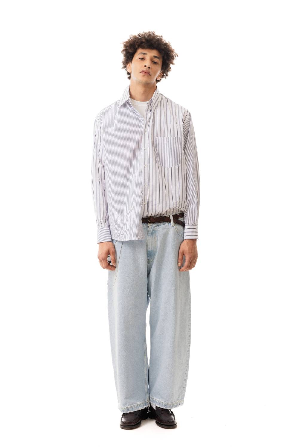 Lc23 Double Popeline Stripes Shirt Navy