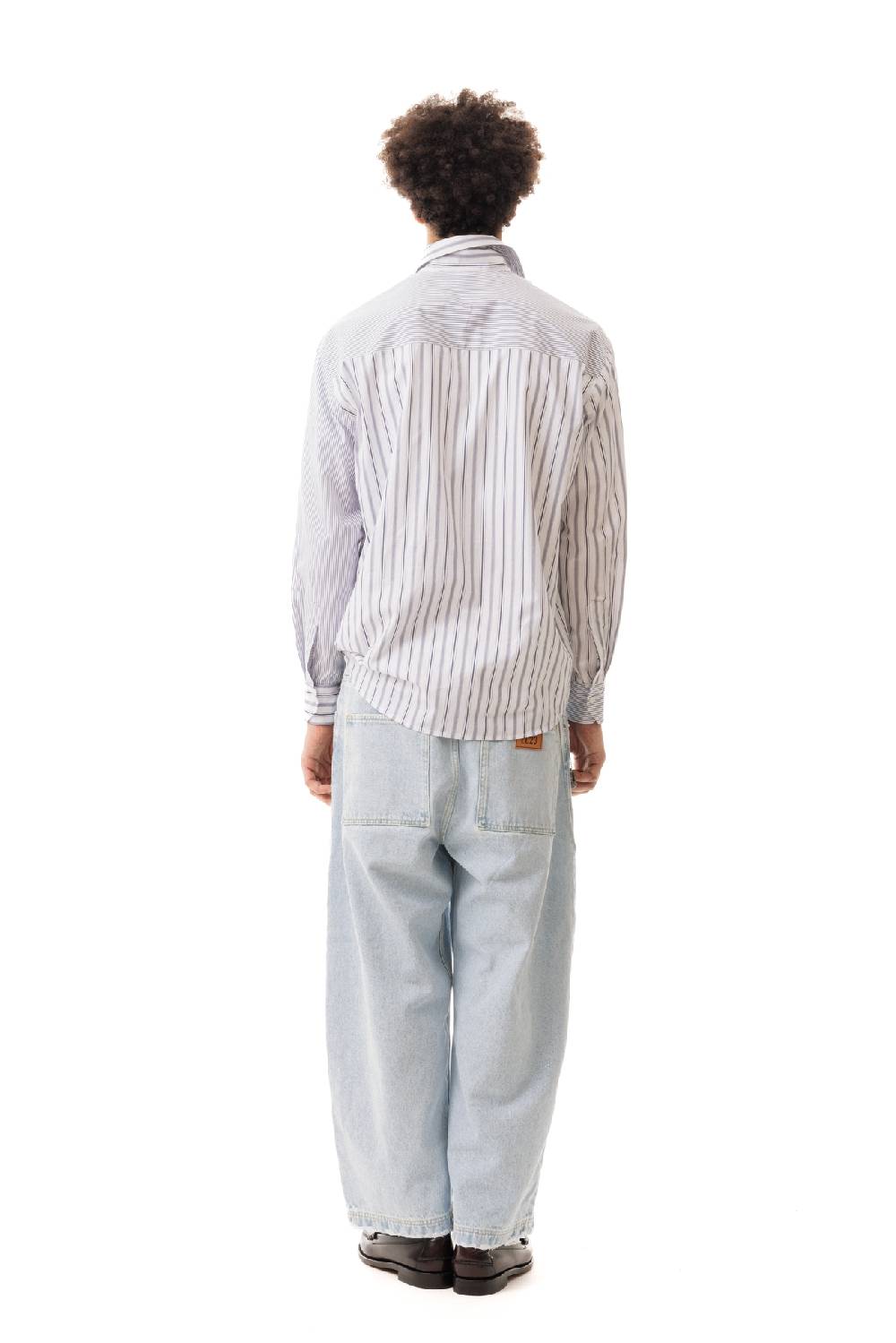 Lc23 Double Popeline Stripes Shirt Navy Moda