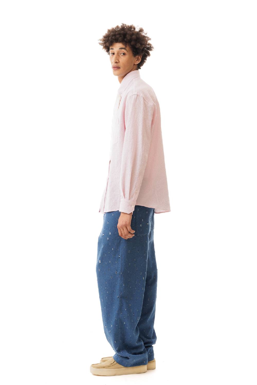 Lc23 Seersucker Shirt Pink 2025