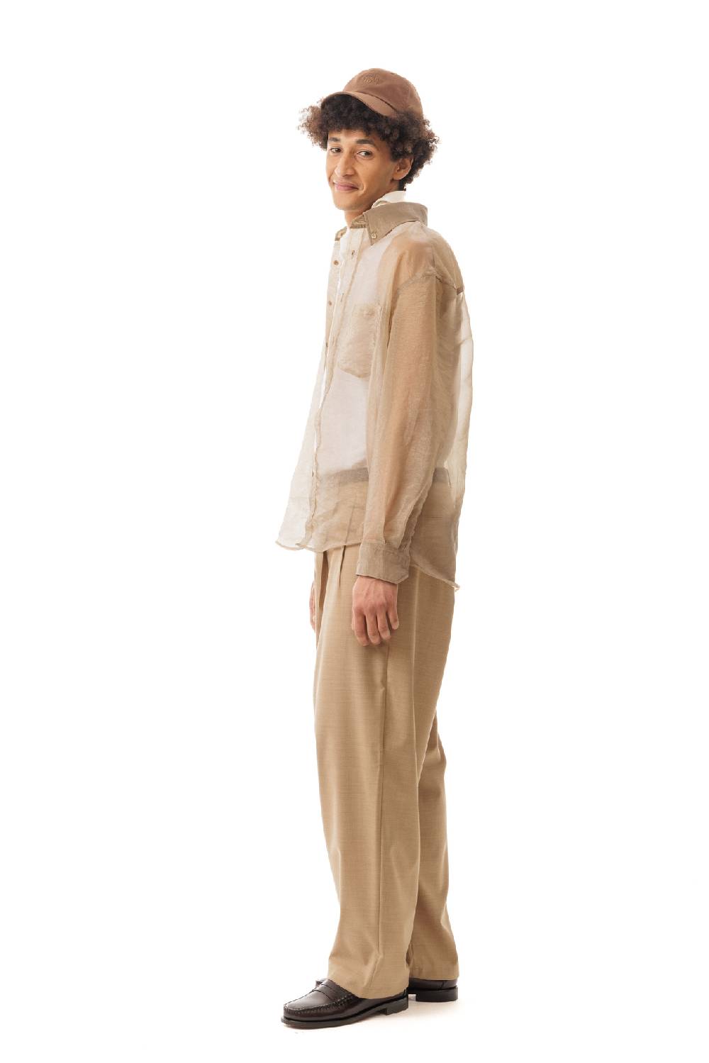 Lc23 Organza Nylon Shirt Beige In Linea