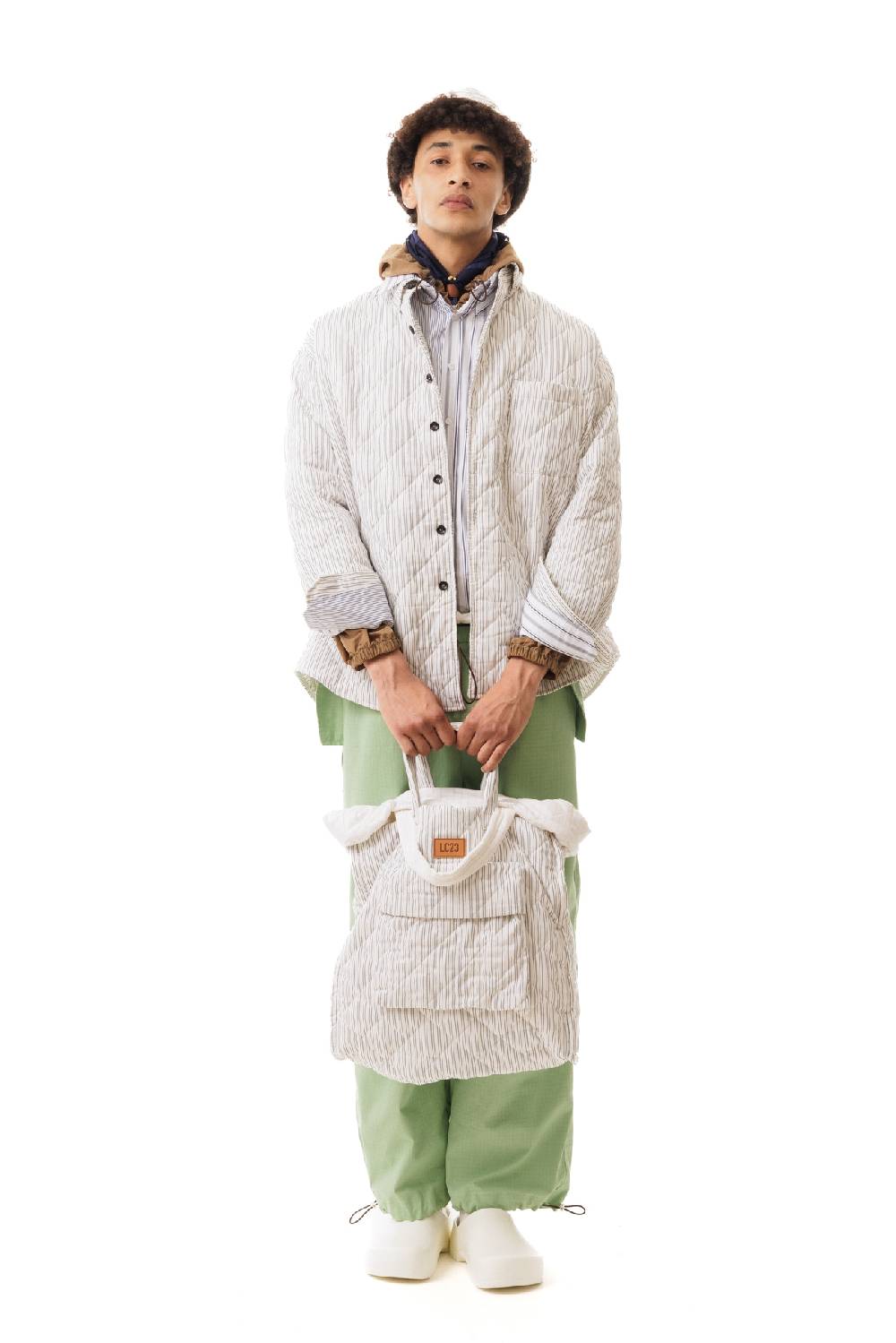 Lc23 Quilted Popeline Overshirt Cream-Black