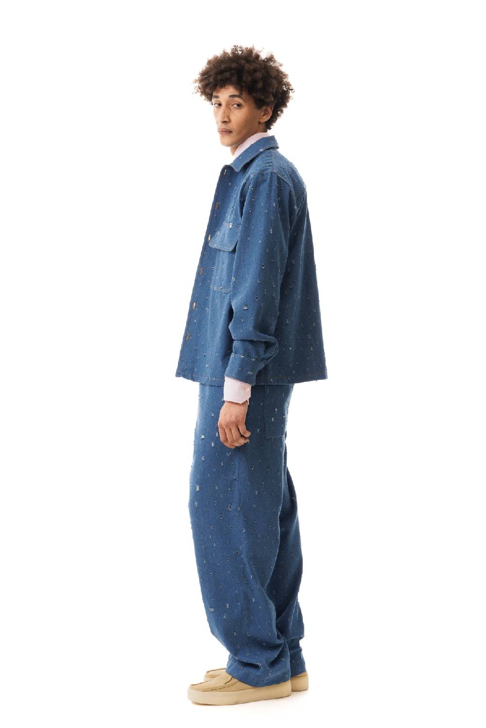 Lc23 Ripped Denim Overshirt Spedizione Gratuita