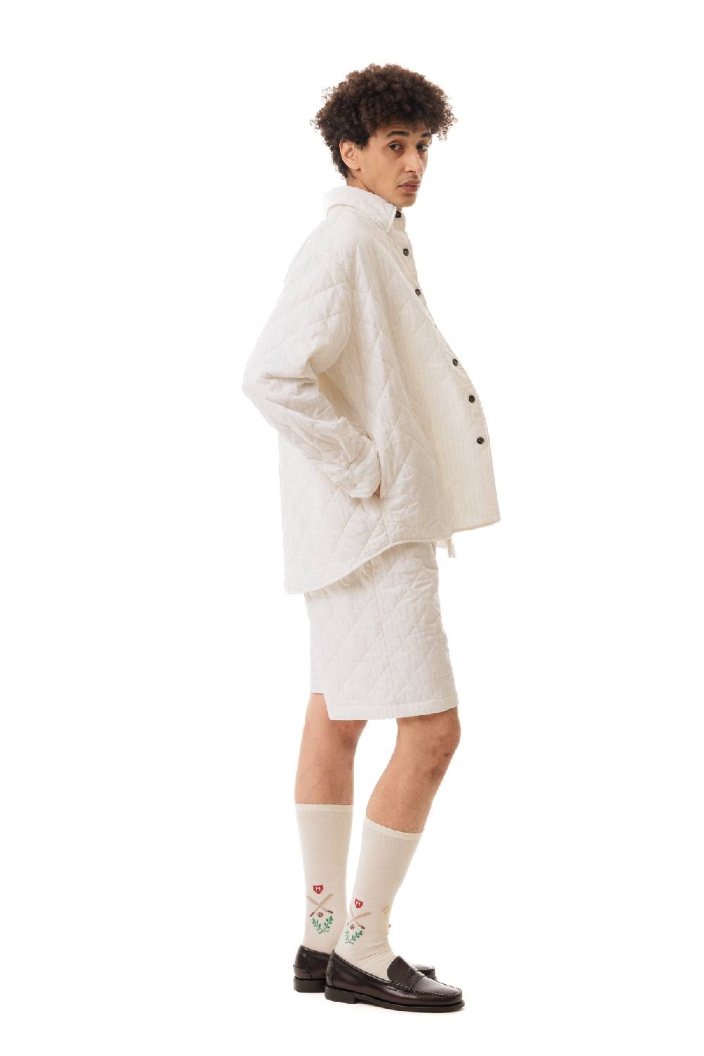 Lc23 Quilted Popeline Overshirt Cream Soddisfazione Garantita