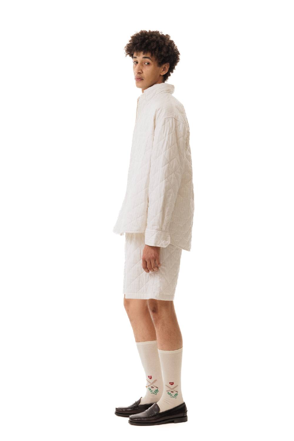 Lc23 Quilted Popeline Overshirt Cream Soddisfazione Garantita