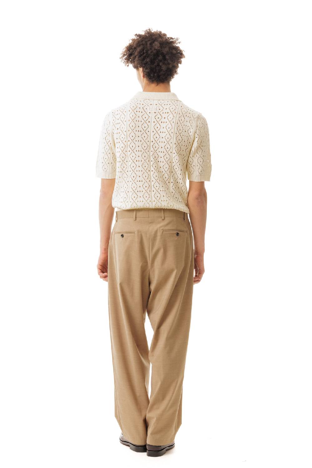 Lc23 Crochet Polo Sweater Consegna Veloce