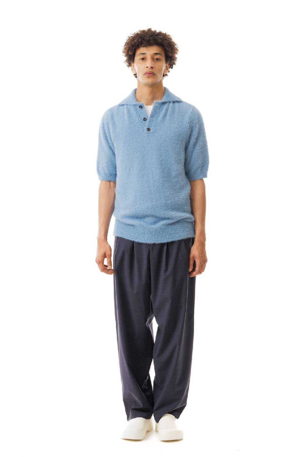 Lc23 Hairy Polo Sweater Blue