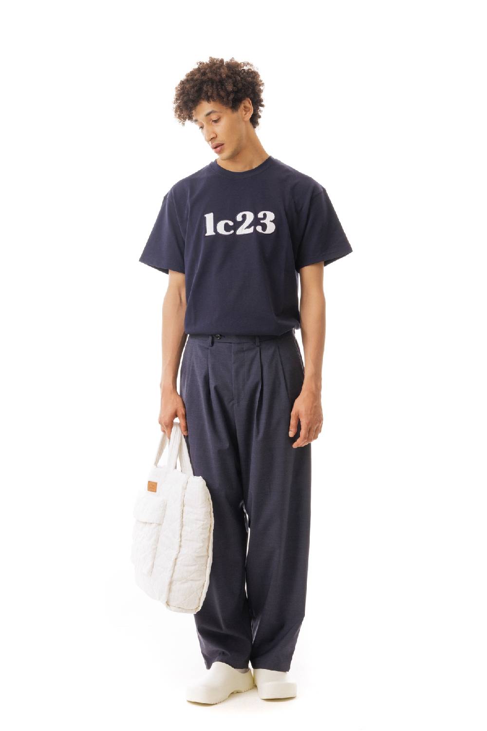 Lc23 Embroidered Popeline Logo T-shirt Navy