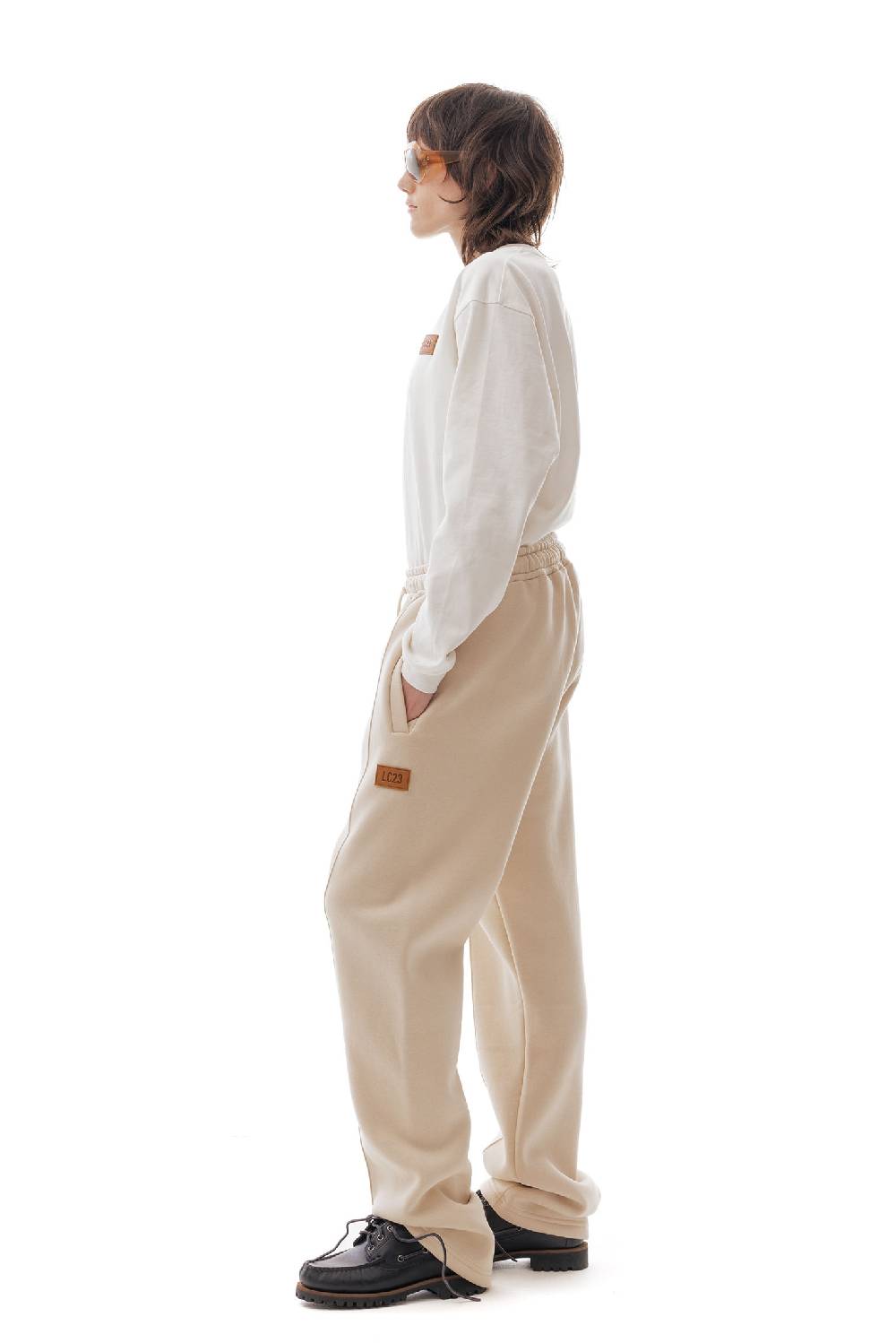 Lc23 Fleece Basic Pants Beige In Saldo