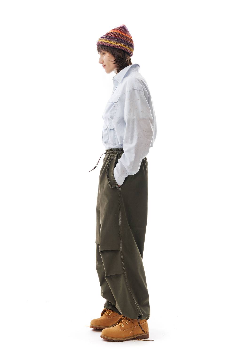 Lc23 Paracadute Pants Army Green In Saldo