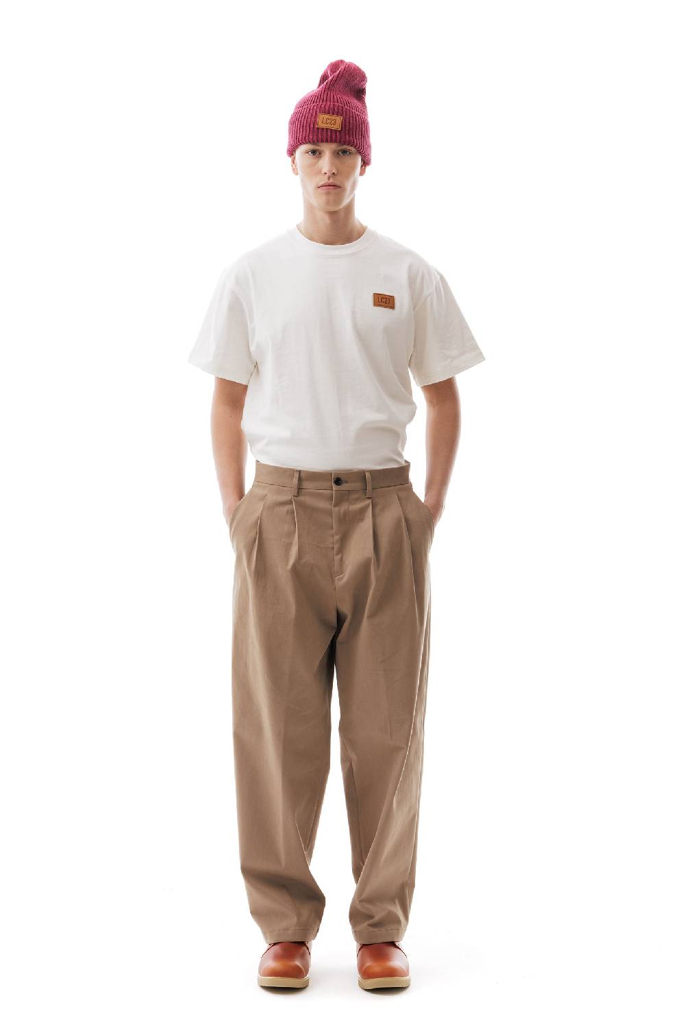 Lc23 Gabardina Double Pence Trousers Beige