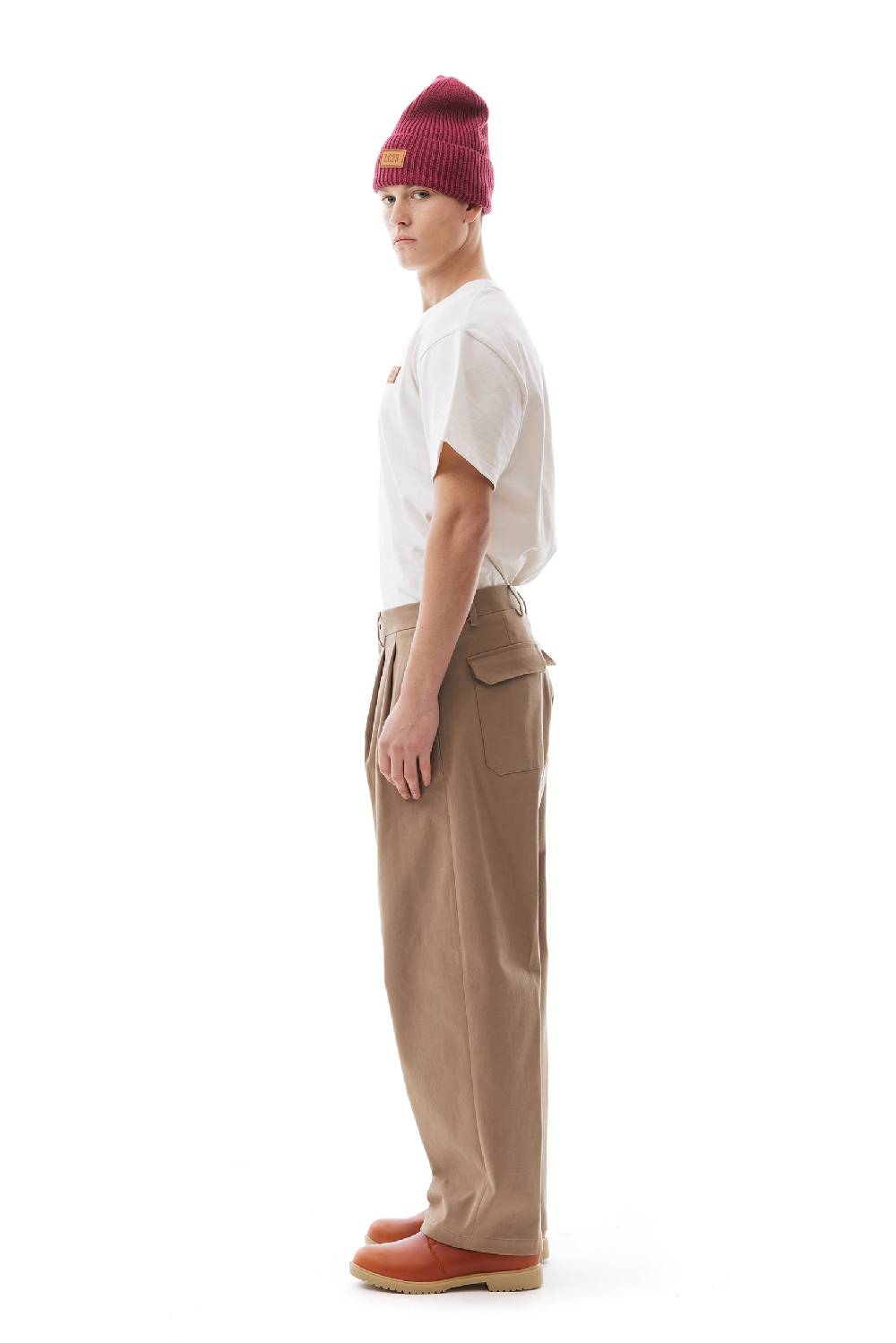 Lc23 Gabardina Double Pence Trousers Beige In Linea