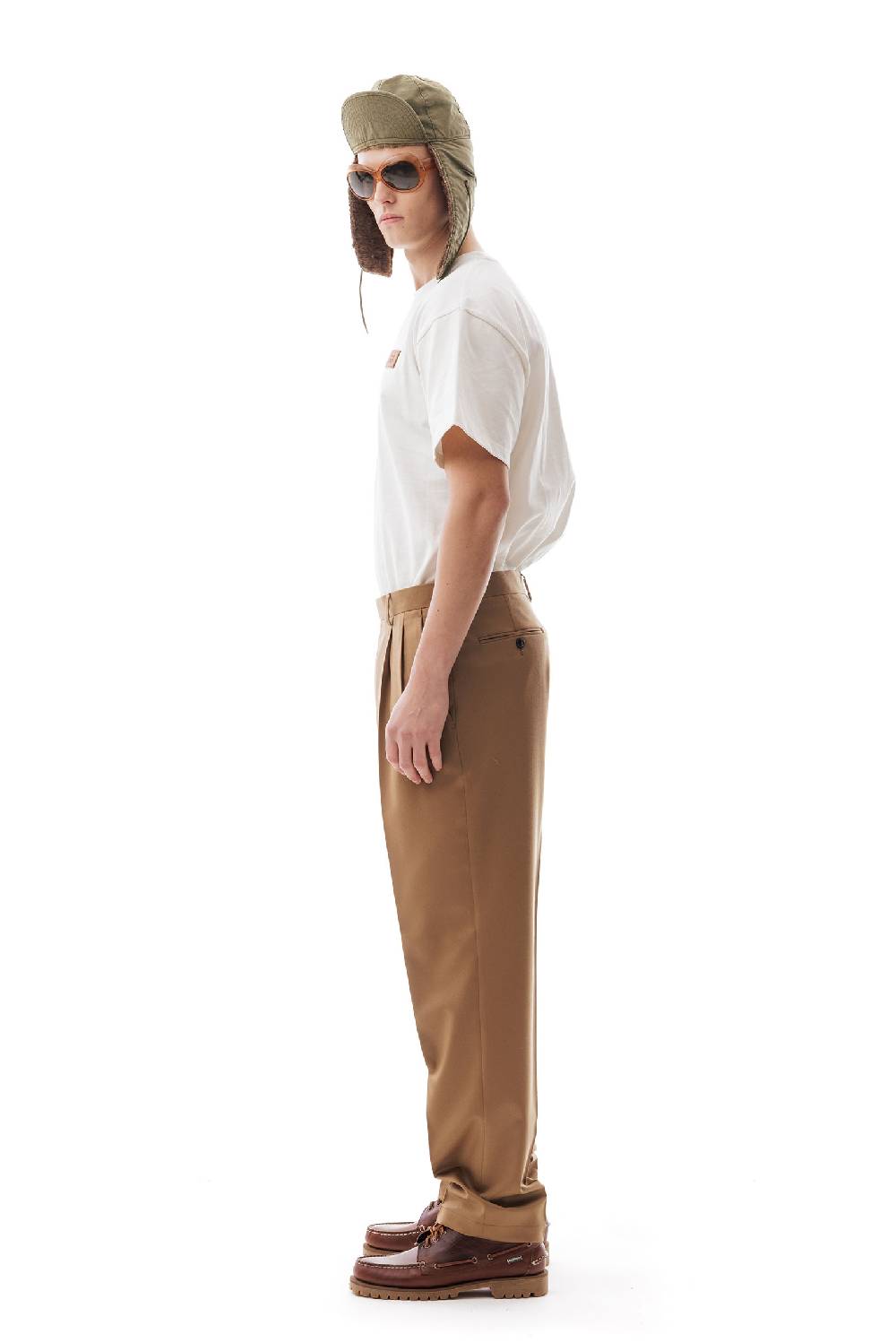 Lc23 Flannel Camel Trousers Vendita