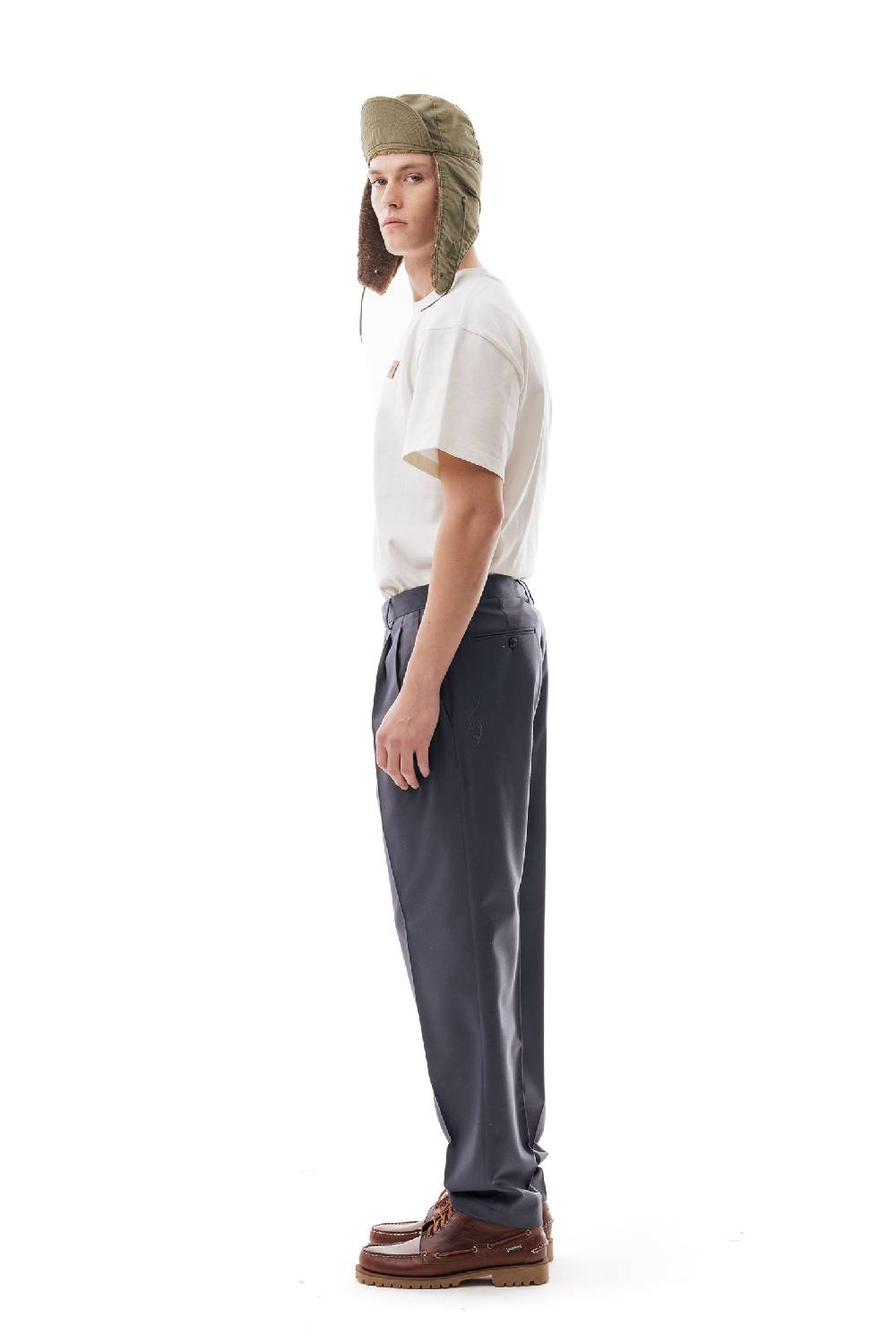 Lc23 Flannel Dark Grey Trousers Promozione