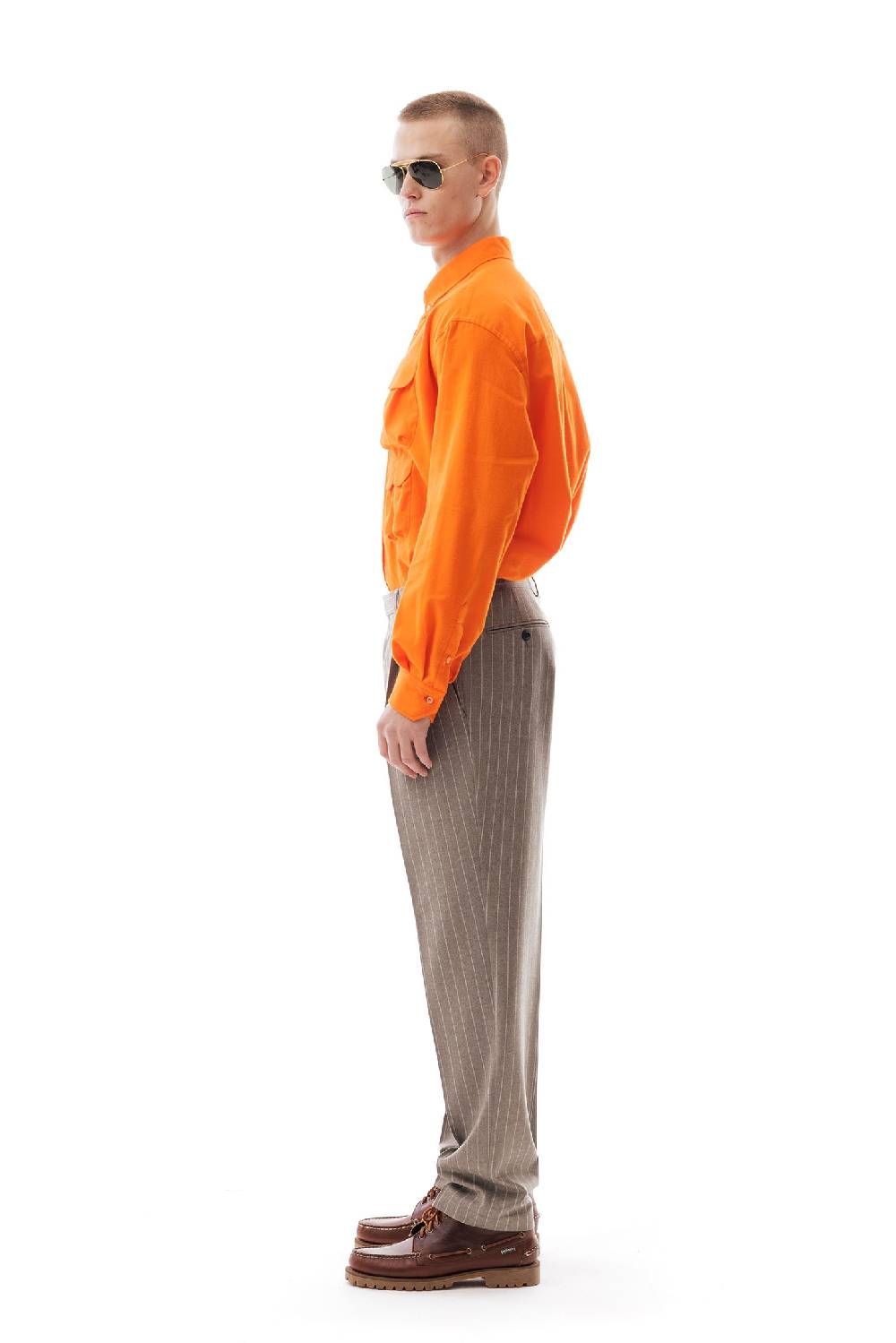 Lc23 Gessato Beige Trousers Spedizione Gratuita