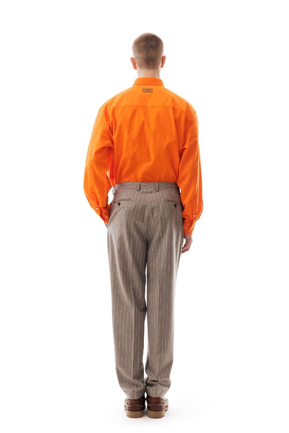 Lc23 Gessato Beige Trousers Spedizione Gratuita