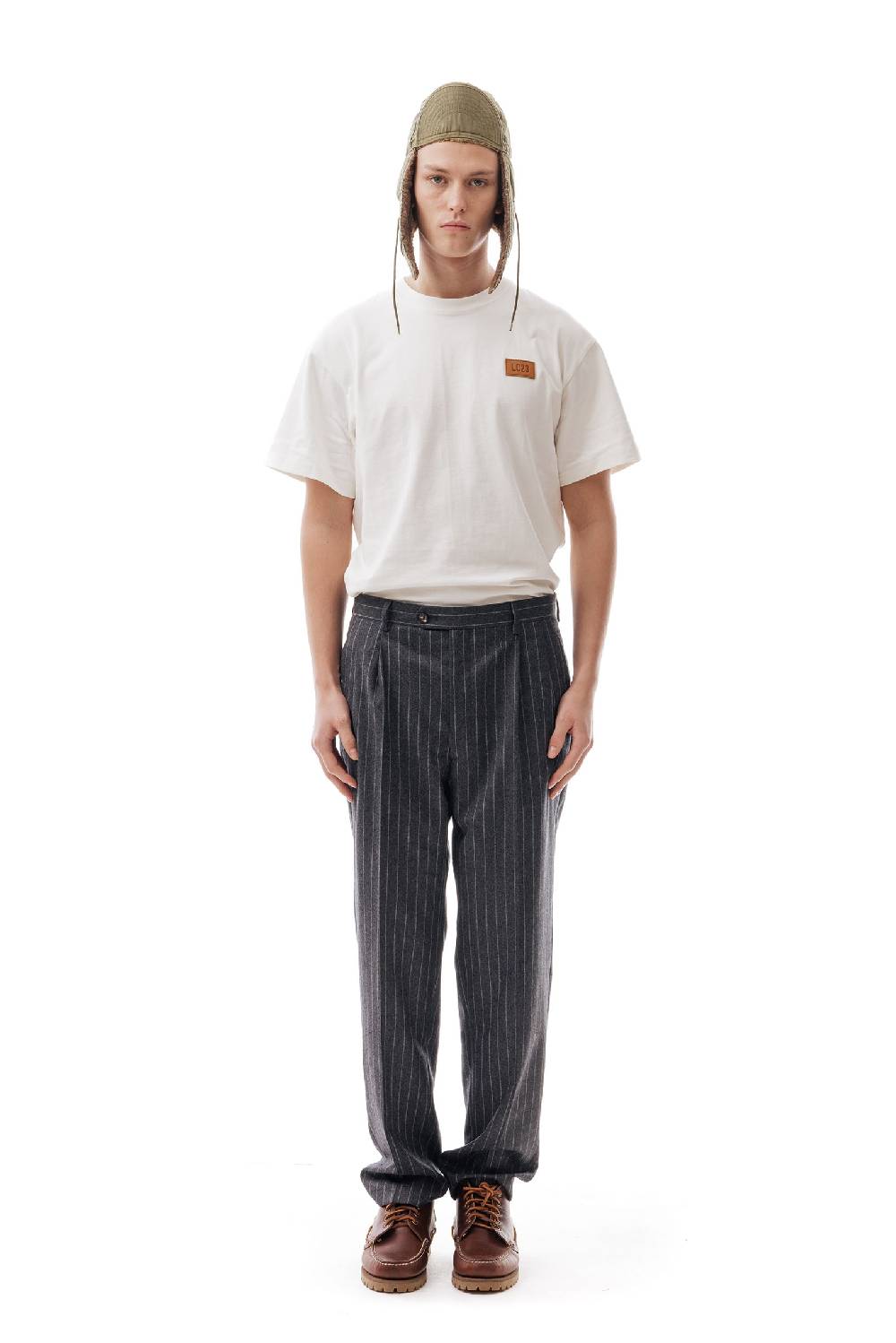 Lc23 Gessato Grey Trousers Pezzi Unici