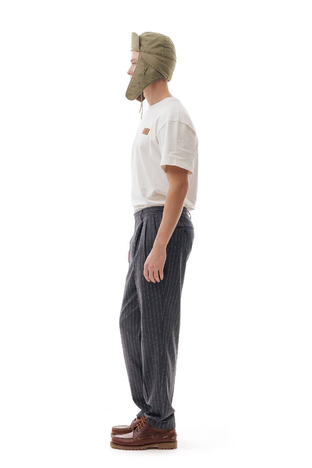 Lc23 Gessato Grey Trousers Pezzi Unici