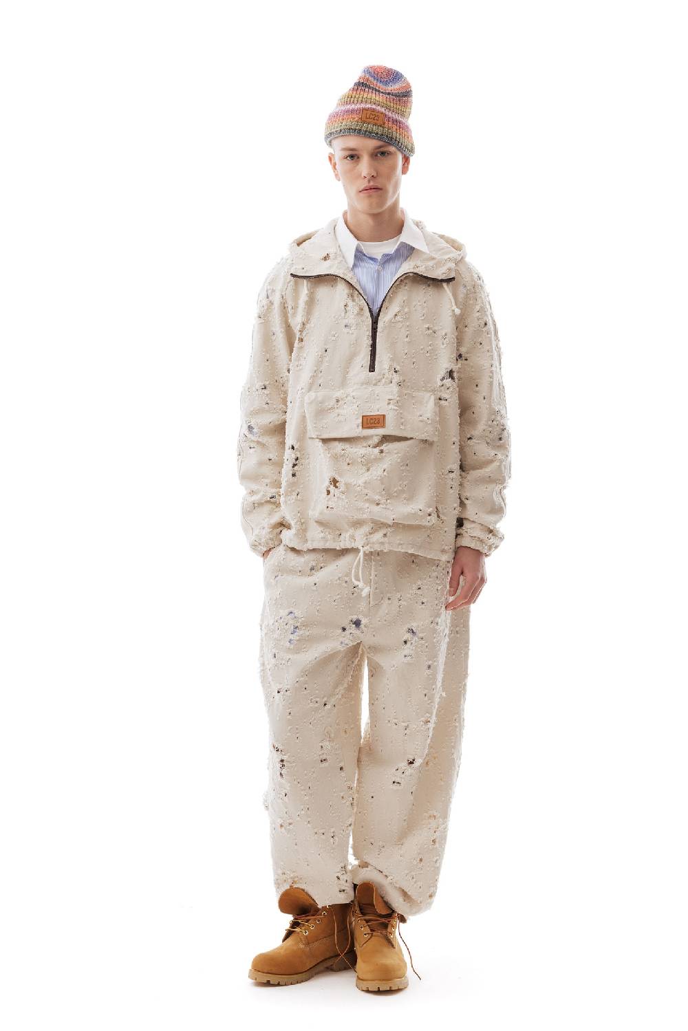 Lc23 Ripped Denim Anorak Consegna Veloce