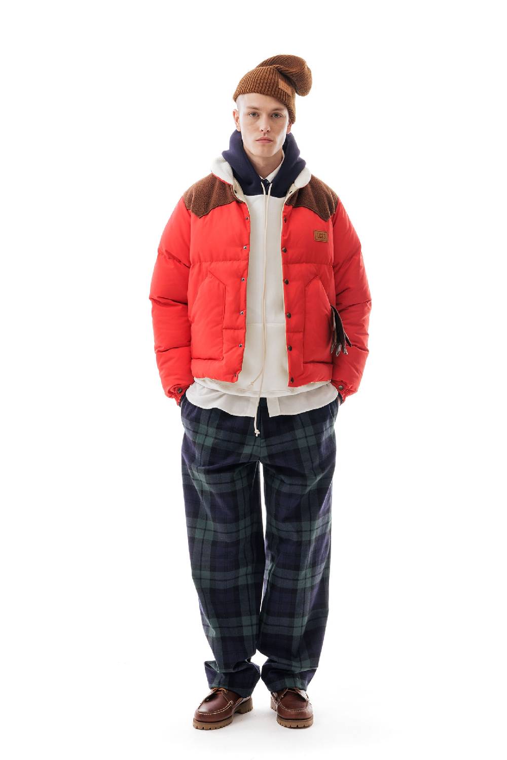 Lc23 Paneled Down Jacket Red Shopping Online