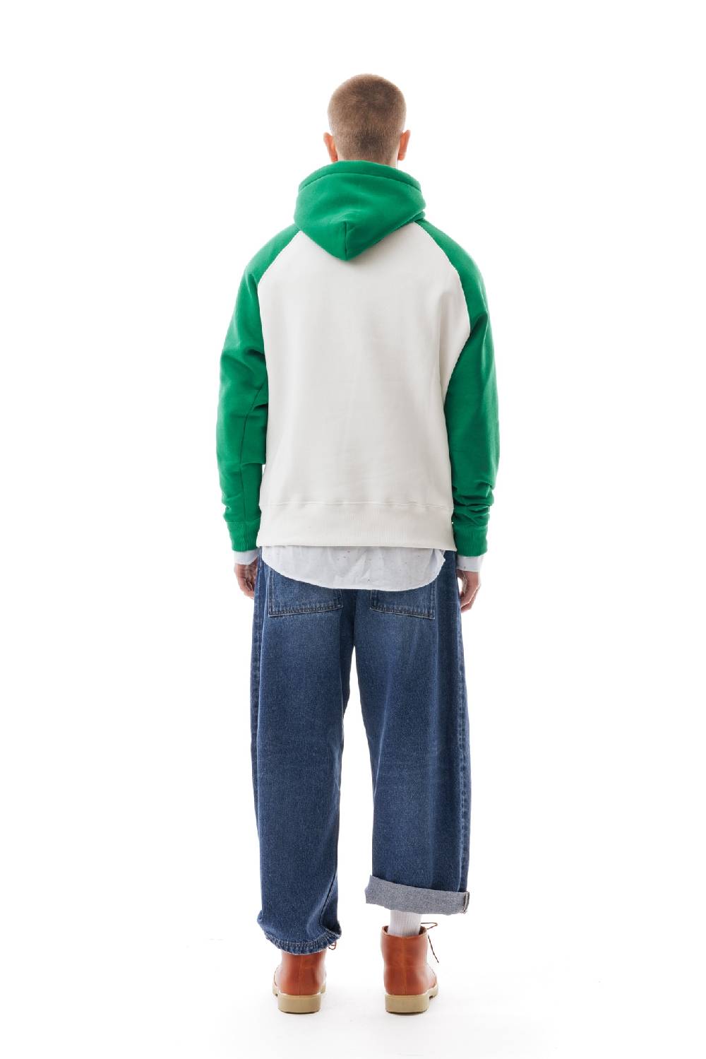 Lc23 Bicolor Hoodie Cream/Green Offerta