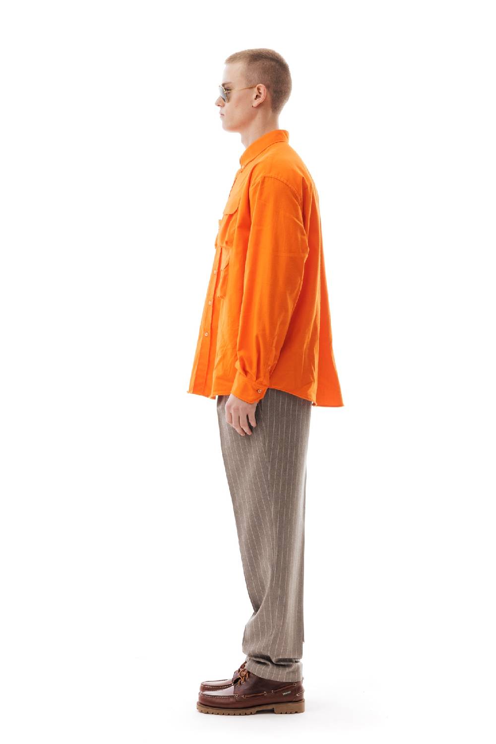 Lc23 Flannel Multipocket Shirt Orange Nuova