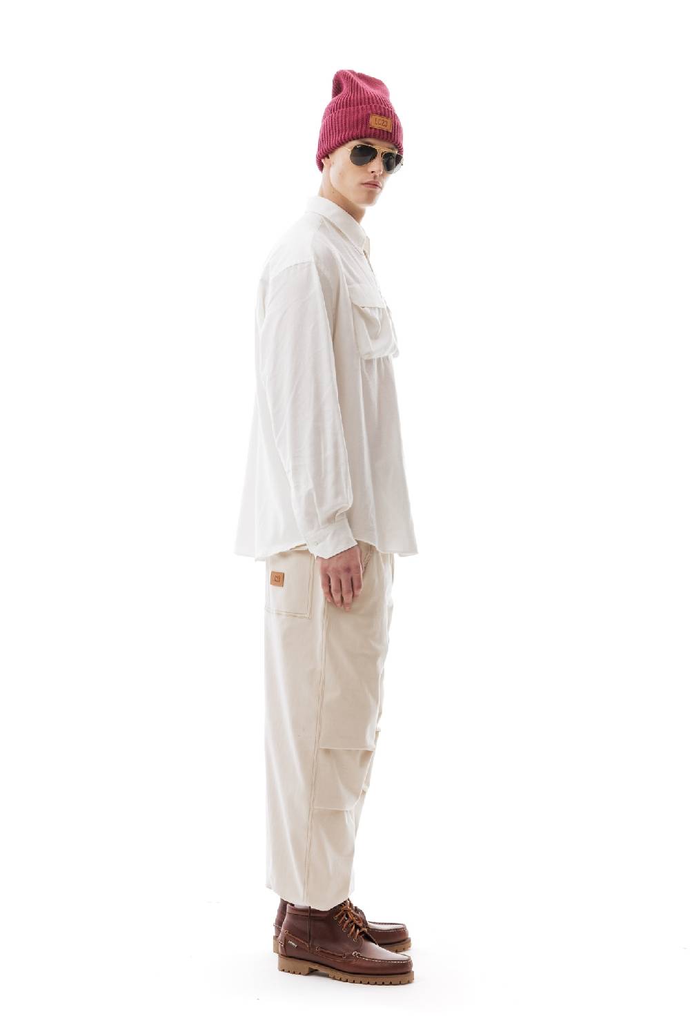 Lc23 Flannel Multipocket Shirt Cream Moda