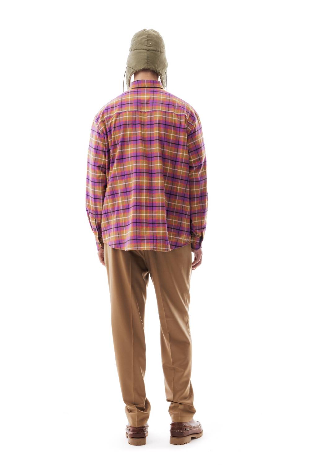 Lc23 Flannel Check Shirt Camel/Purple Italy