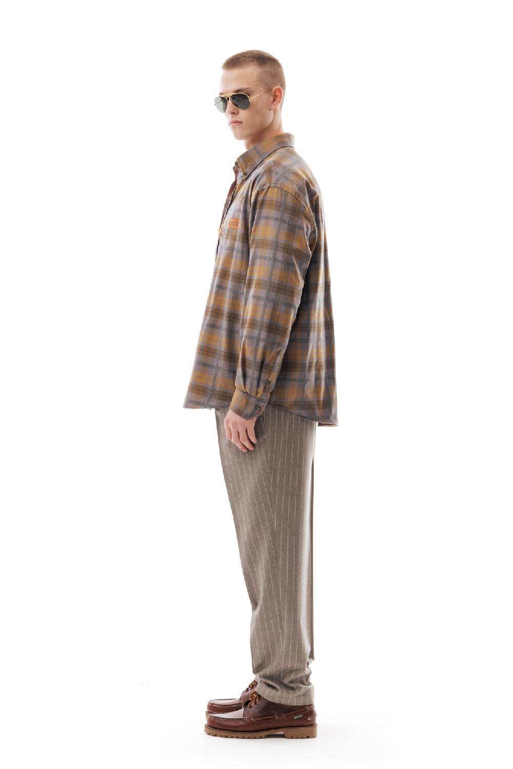 Lc23 Flannel Check Shirt Grey/Camel Italia