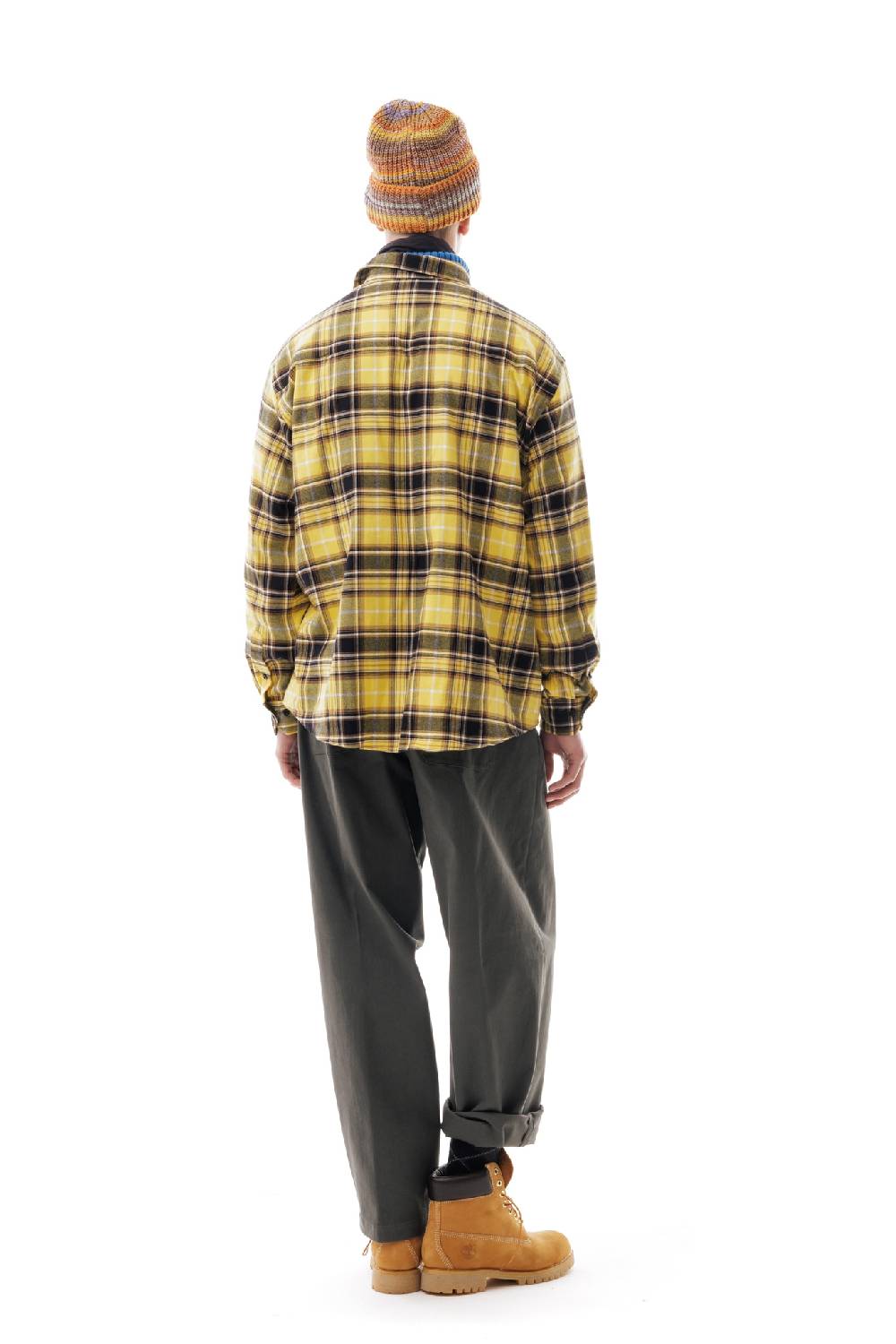Lc23 Flannel Check Shirt Yellow/Grey In Linea