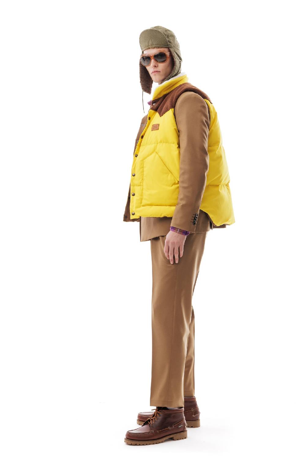 Lc23 Paneled Down Vest Yellow Vendita