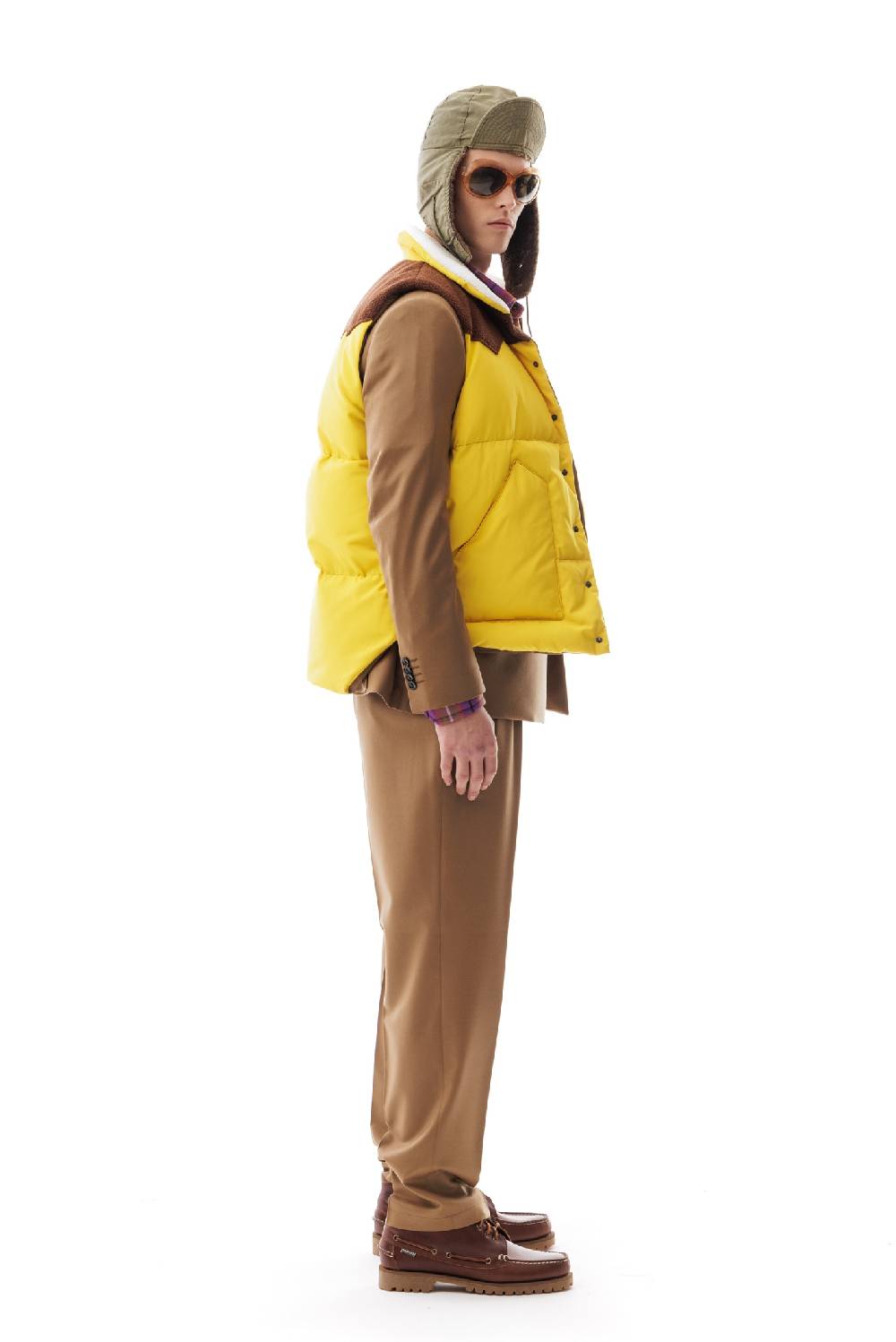 Lc23 Paneled Down Vest Yellow Vendita