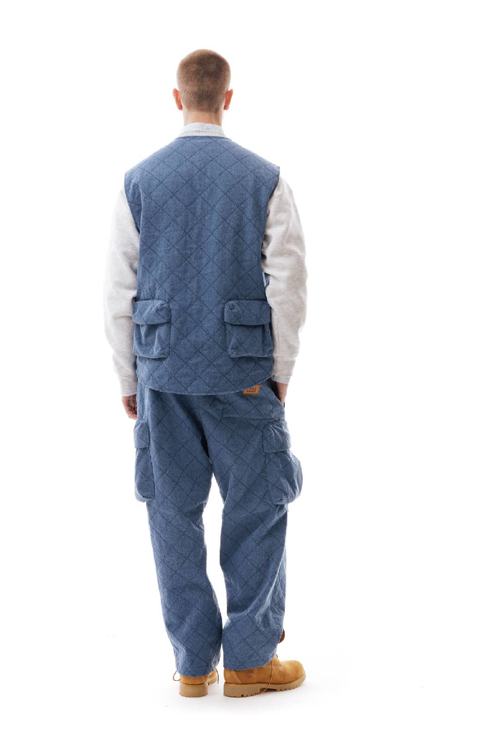 Lc23 Quilted Denim Multipocket Vest Promozione