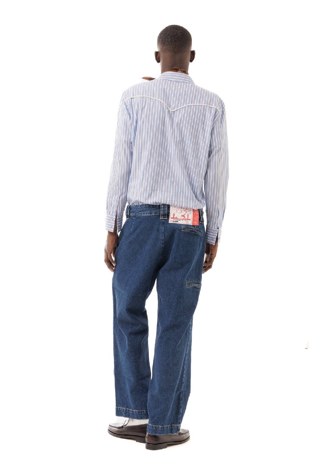 Lc23 Stripes Western Shirt Blue-Brown Enormi sconti