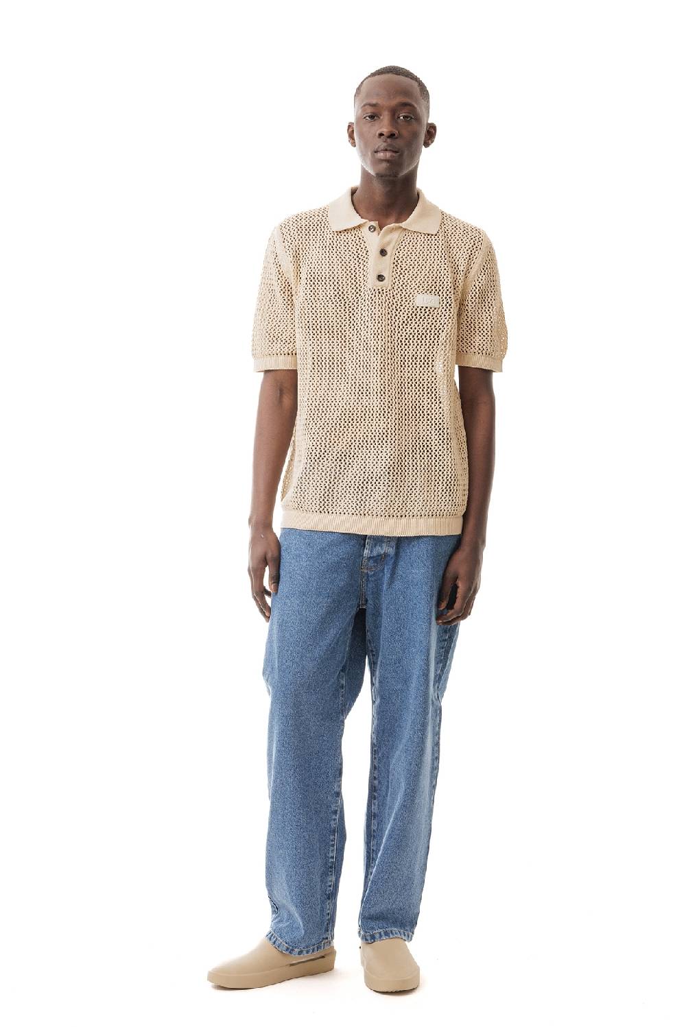 Lc23 Perforated Polo Beige
