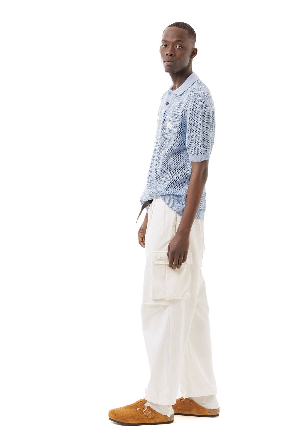 Lc23 Perforated Polo Pale Blue Shopping Online