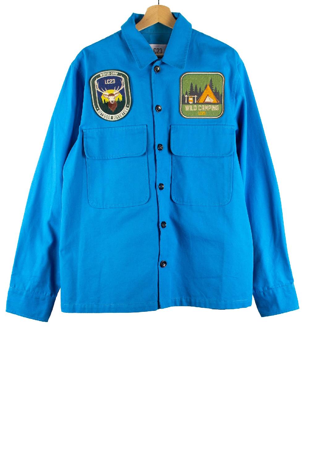 Lc23 Patch Canvas Overshirt Turquoise Soddisfazione Garantita