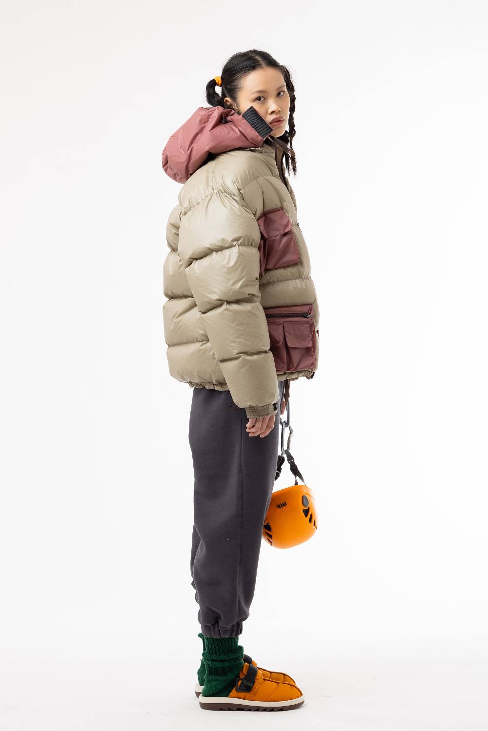Lc23 Multipocket Down Jacket Beige/Pink Qualità Garantita