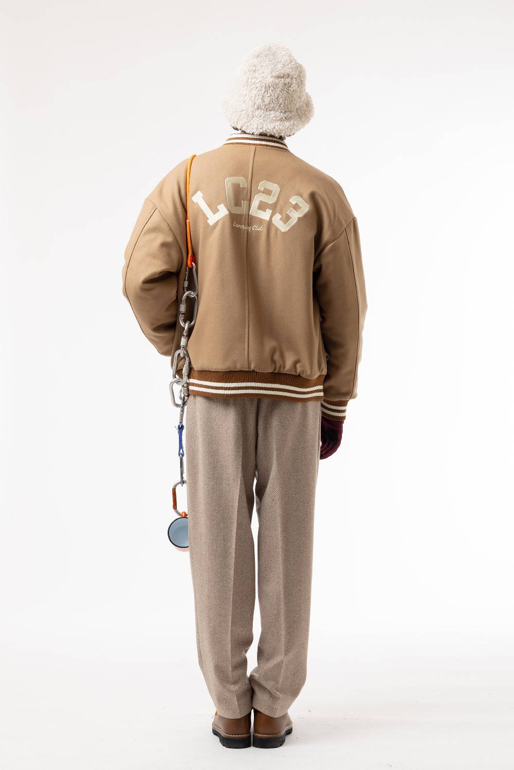 Lc23 Multipocket Varsity jacket Camel Consegna Veloce